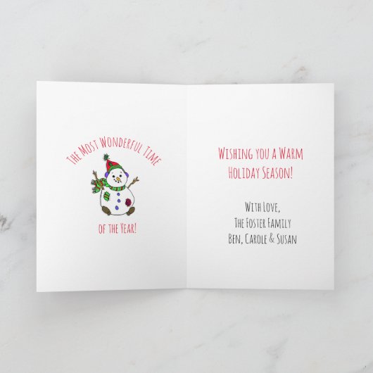 Kerstboom met rendieren- en kerstlampjes kaart (Binnen)