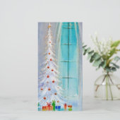  kerstboom met Retro Feestdagenkaart (Staand voorkant)