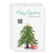 kerstboom met rode Cadeau-vlakke feestdag Kaart