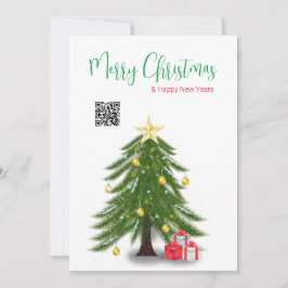 kerstboom met rode Cadeau-vlakke feestdag Kaart