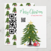 kerstboom met rode Cadeau-vlakke feestdag Kaart (Voorkant / Achterkant)