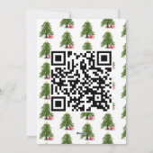 kerstboom met rode Cadeau-vlakke feestdag Kaart (Achterkant)