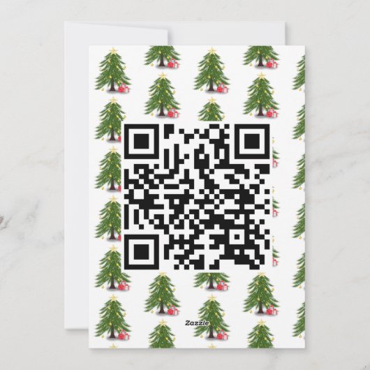 kerstboom met rode Cadeau-vlakke feestdag Kaart (Achterkant)