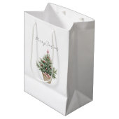 Kerstboom met rode decoraties medium cadeauzakje (Voorkant Gekanteld)