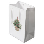Kerstboom met rode decoraties medium cadeauzakje (Achterkant Gekanteld)