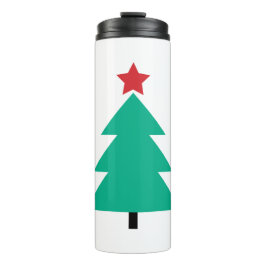 Kerstboom met rode en groene streep thermosbeker