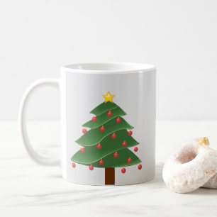 Kerstboom met rode lampjes Klassieke witte mok