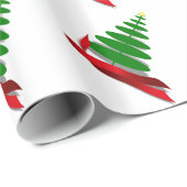 Kerstboom met Rode Lint Cadeaupapier (Rol Hoek)
