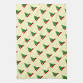 Kerstboom met Rode Lint Theedoek (Verticaal)