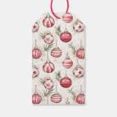 Kerstboom met rode ornamenten cadeaulabel (Achterkant)