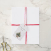 Kerstboom met rode ornamenten cadeaulabel (Met Touw)