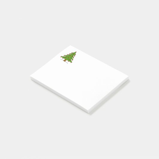 Kerstboom met rode Ornamenten Post-it® Notes (Schuin)