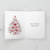 Kerstboom met rode pepermunt kaart (Binnen)