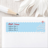 kerstboom met rode sterlabels etiket (Insitu)
