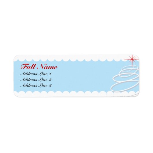 kerstboom met rode sterlabels etiket (Voorkant)