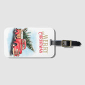  kerstboom met rode vrachtwagen bagagelabel (Voorkant (horizontaal))