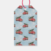  kerstboom met rode vrachtwagen cadeaulabel (Achterkant)
