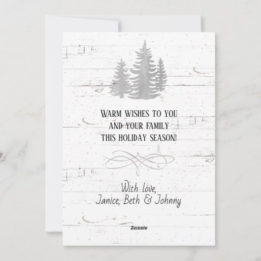  kerstboom met rode vrachtwagen Foto Rustic Feestdagenkaart (Achterkant)