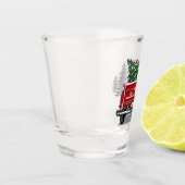  kerstboom met rode vrachtwagen: Jaar Shot Glas (Links)
