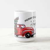  kerstboom met rode vrachtwagen opa naam koffiemok (Center)