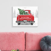 kerstboom met rode vrachtwagen Rustige naam Canvas Afdruk (Insitu (Woonkamer))