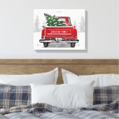kerstboom met rode vrachtwagen Rustige naam Canvas Afdruk (Insitu (Slaapkamer))