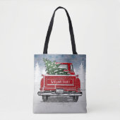  kerstboom met rode vrachtwagen Rustige naam Tote Bag (Voorkant)