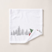  kerstboom met rode vrachtwagen Rustige sinaasappe Bad Handdoek (Wasdoekje)
