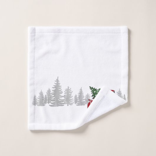 kerstboom met rode vrachtwagen Rustige sinaasappe Bad Handdoek (Wasdoekje)
