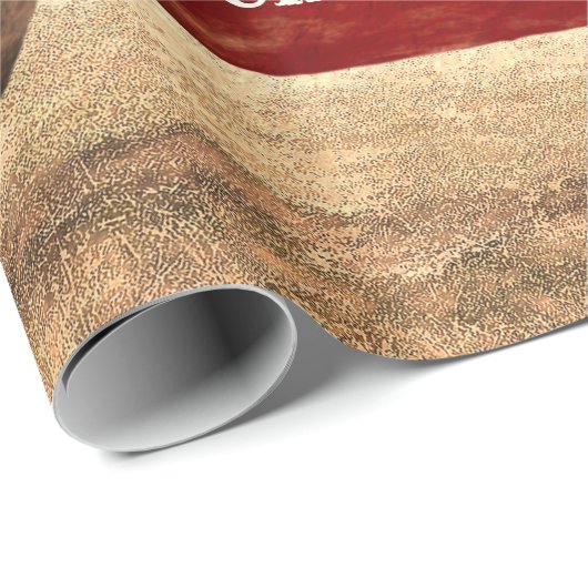  kerstboom met rode vrachtwagen Rustische boerderi Cadeaupapier (Rol Hoek)