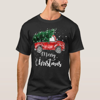  kerstboom met rode vrachtwagen t-shirt