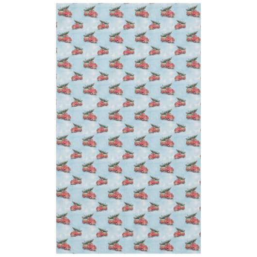  kerstboom met rode vrachtwagen tafelkleed (Voorkant)