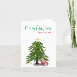 Kerstboom met rood Cadeau Feestdagen Kaart