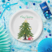 Kerstboom met rood cadeau papier Bord (Feest)