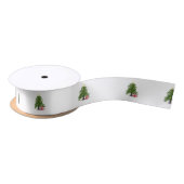 kerstboom met rood cadeau satijnen lint (Spoel)