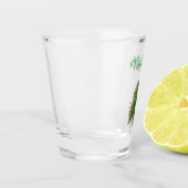 kerstboom met rood cadeau shot glas (Links)