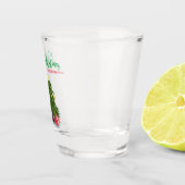 kerstboom met rood cadeau shot glas (Rechts)