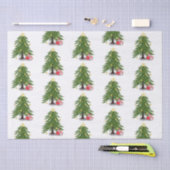 kerstboom met rood cadeau tissuepapier (Craft)