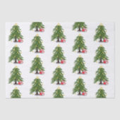 kerstboom met rood cadeau tissuepapier (Voorkant)