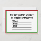 Kerstboom met rood lint kaart (Achterkant)