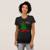 Kerstboom met rood lint t-shirt (Voorkant volledig)