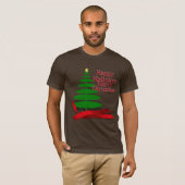 Kerstboom met rood lint t-shirt (Voorkant volledig)