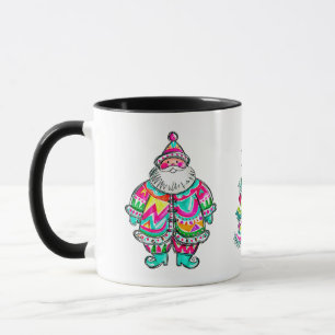 Kerstboom met roze Kerstman Aesthetisch Mok