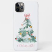 kerstboom met roze rand Case-Mate iPhone case (Achterkant)