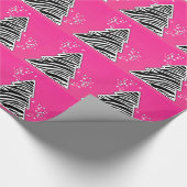 Kerstboom met roze zebraprint cadeaupapier (Hoek)