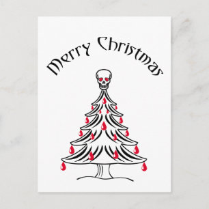 kerstboom met schedel briefkaart
