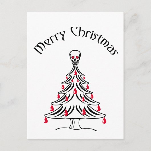 kerstboom met schedel briefkaart (Voorkant)