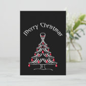 kerstboom met schedel feestdagenkaart (Staand voorkant)
