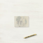 Kerstboom met sneeuw en oude Sint Post-it® Notes (Op bureau)