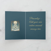 Kerstboom met Sneeuw en Stervormig Feestdagen Kaart (Binnen)